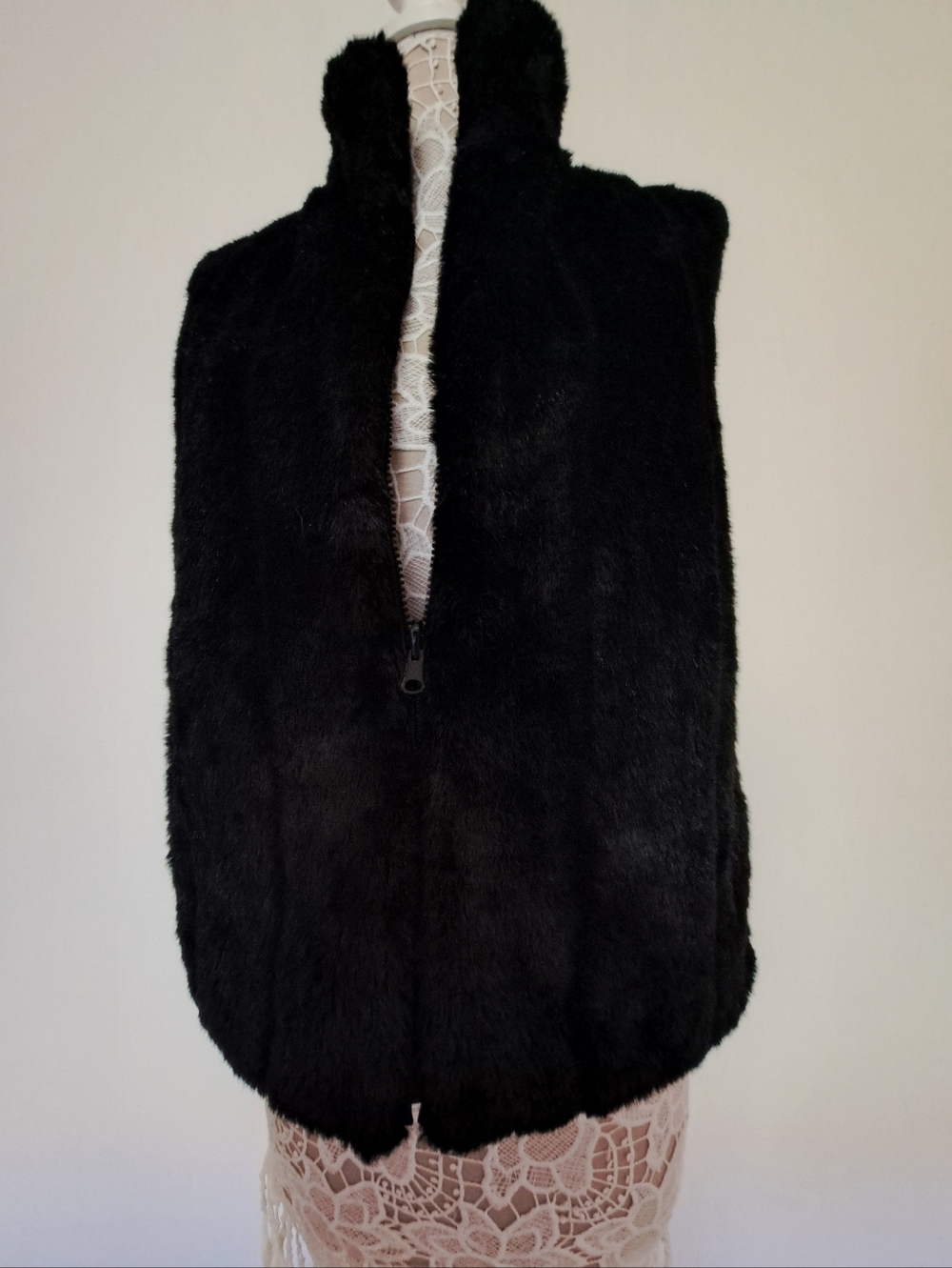 Black Faux Fur Vest - Women Jackets & Coats